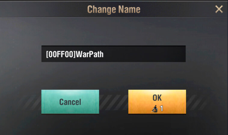 change name color warpath screenshot 3