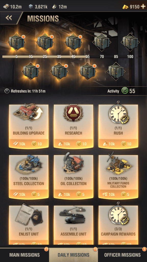 warpath daily missions